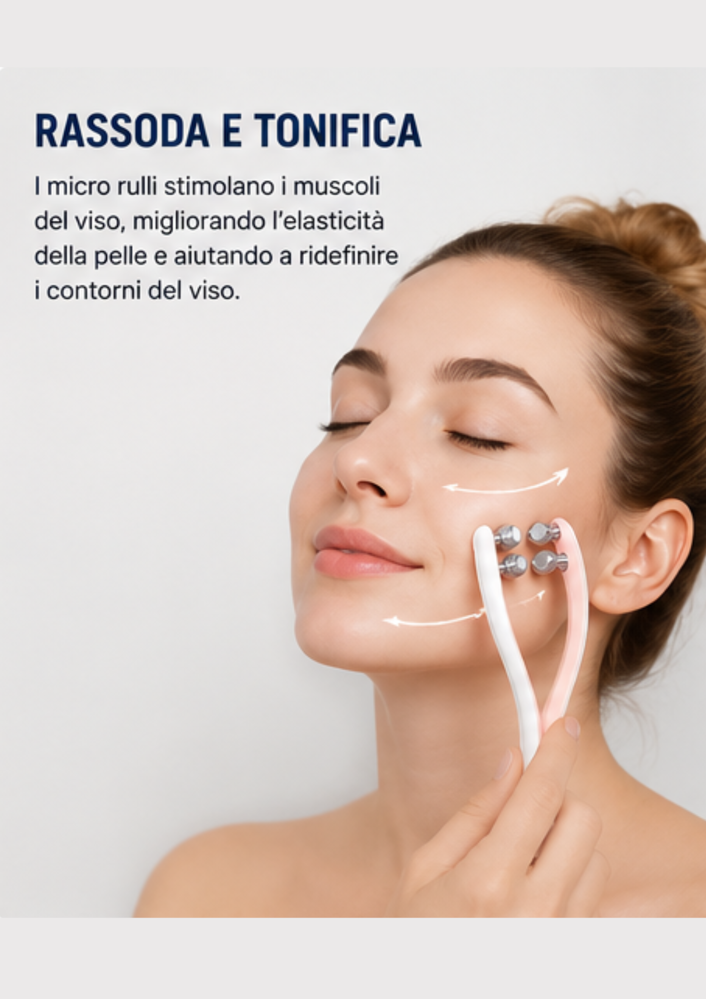 Massaggiatore Viso EMS con Radiofrequenza e Rulli 3D