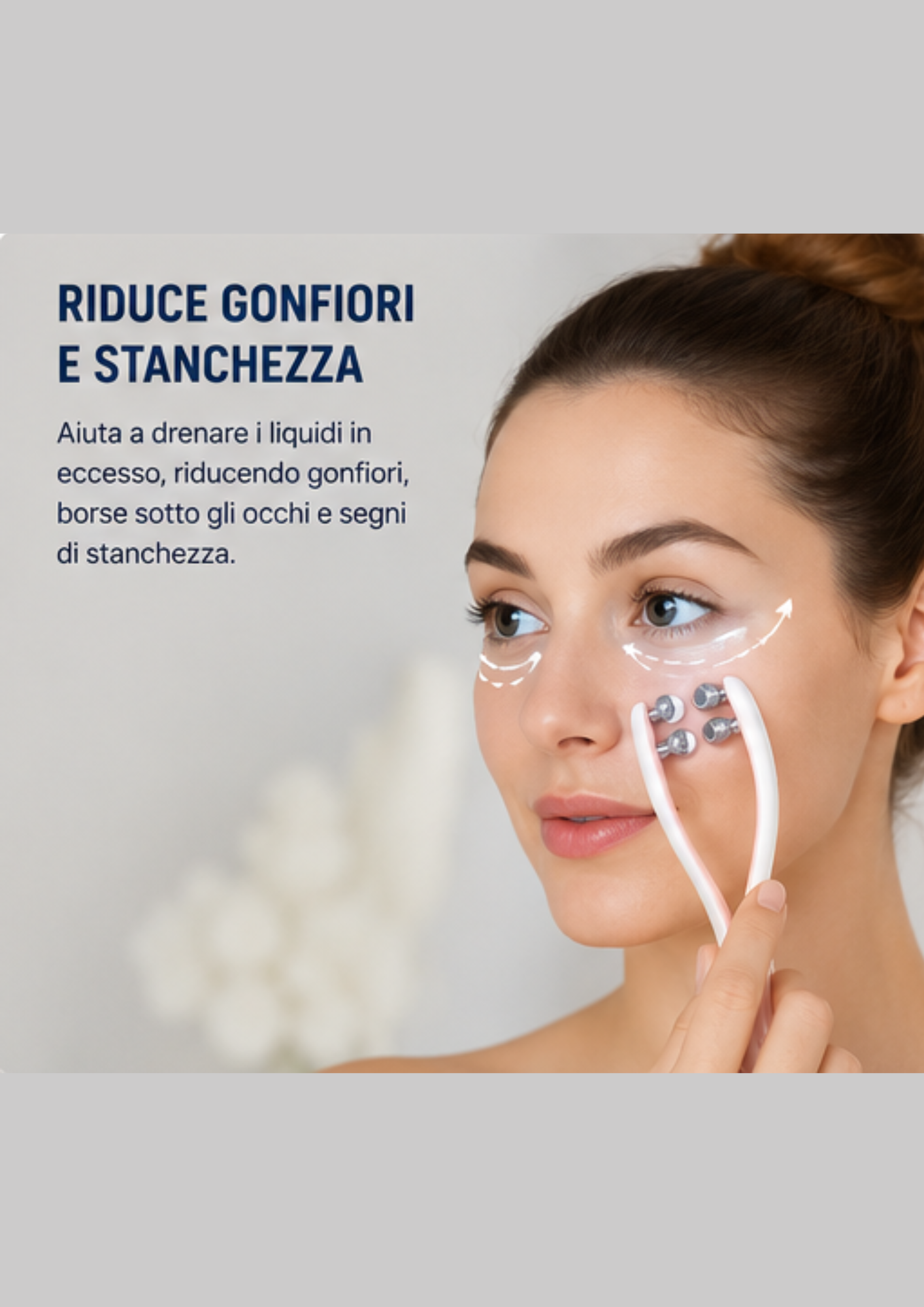 Massaggiatore Viso EMS con Radiofrequenza e Rulli 3D